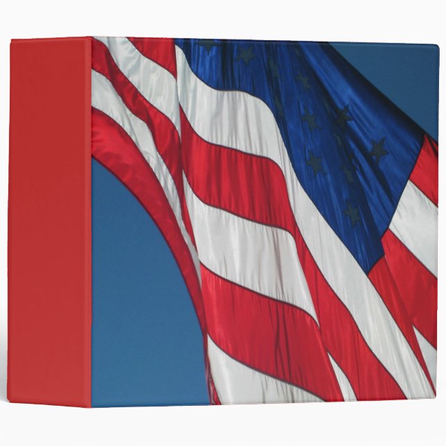Drapeau patriotique américain 2" Classeur (Devant/Côté)