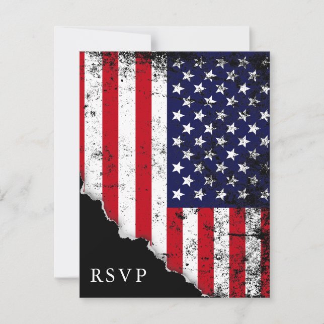 Drapeau Patriotique Américain Réponse RSVP (Devant)