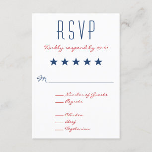 Drapeau patriotique des Etats-Unis épousant RSVP 2