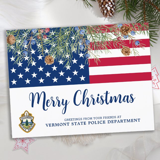 Drapeau Patriotique Entreprise Logo Carte de Noël (Créateur téléchargé)