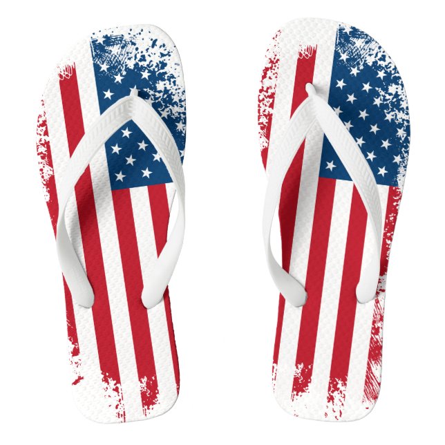Drapeau Patriotique États-Unis Tongs adultes (Semelle)