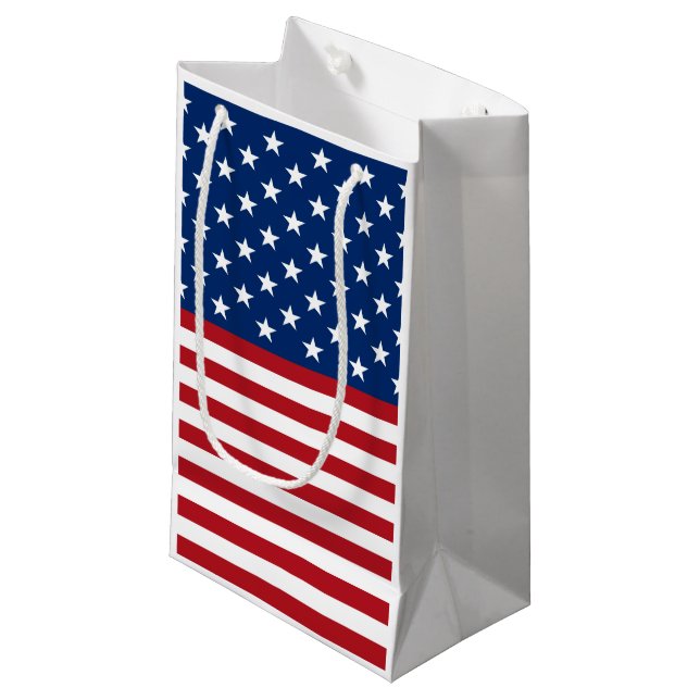Drapeau patriotique motif petit sac cadeau (Devant Angle)