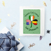 Drapeau personnalisé du trèfle américain irlandais