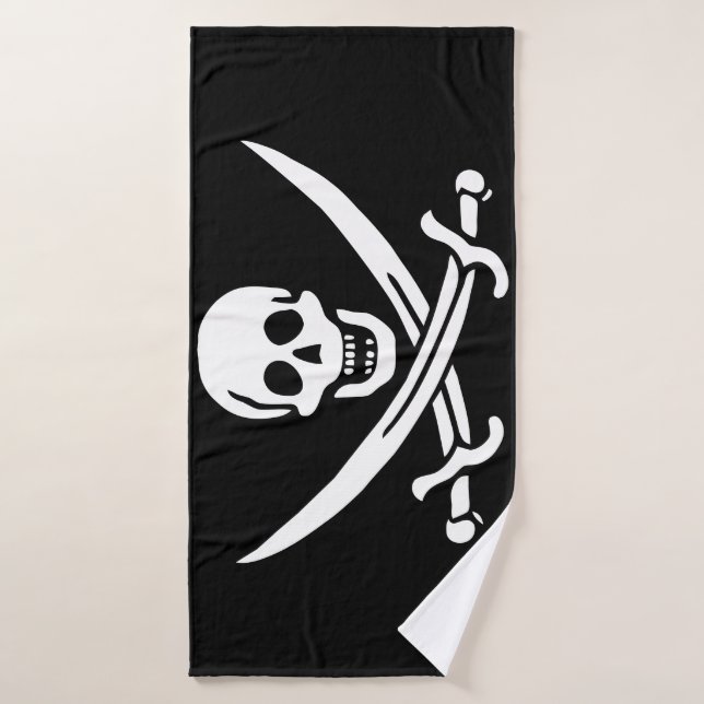 Drapeau pirate (Serviette de bain)