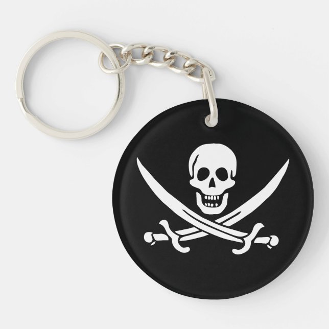 Drapeau pirate crâne épées croisées (Devant)