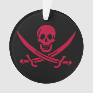 Drapeau pirate de Calico Jack Crâne et épées écarl