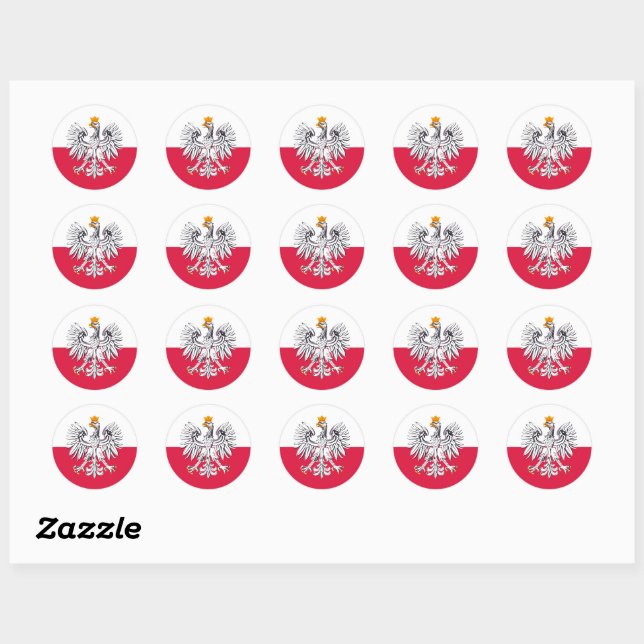 Drapeau polonais & Aigle, Pologne sticker de mode  (Feuille)