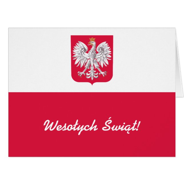 Drapeau polonais Wesołych Świąt Flaga Polski (Devant horizontal)