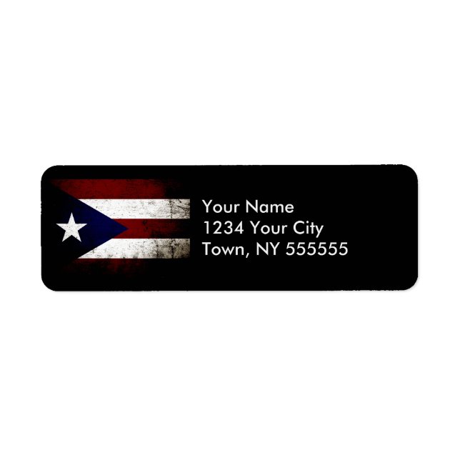 Drapeau Porto Rico Black Grunge (Devant)