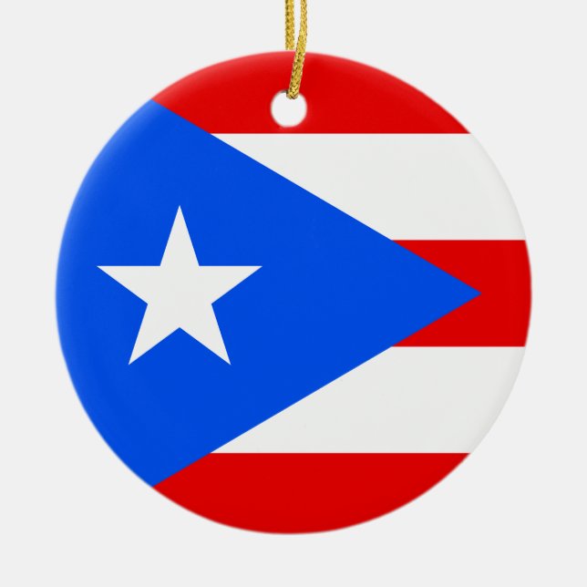 Drapeau Porto Rico ornement d'arbre de Noël (Devant)