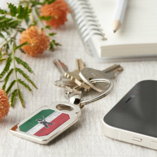 Drapeau Québec et Patriote Henri Julien érodé Keychain