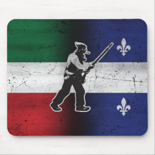 Drapeau Québec et Patriote Henri Julien érodé Mouse Pad