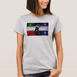 Drapeau Québec et Patriote Henri Julien érodé T-Shirt