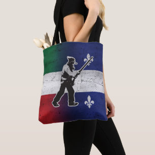 Drapeau Québec et Patriote Henri Julien érodé Tote Bag