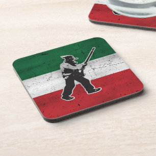 Drapeau Québec et Patriote Henri Julien érodé x6 Coaster