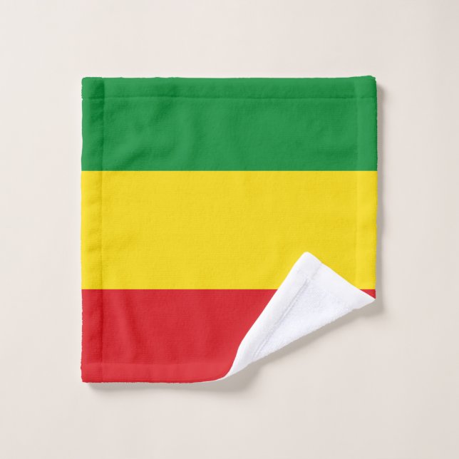 Drapeau rastafarien Rasta Ethiopie (Gant de toilette)