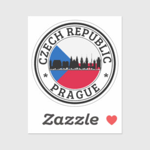 Drapeau Rond Sticker Tchèque Pour Ordinateur Porta
