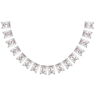 Drapeau rose blanc floral