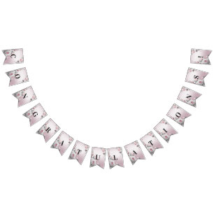 Drapeau rose blanc floral