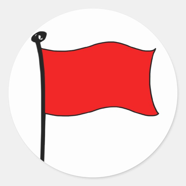 Drapeau rouge : autocollants (gros) (Devant)
