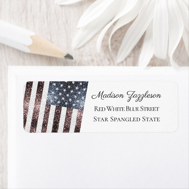 Drapeau rustique rouge blanc bleu étincelant USA (En situation)