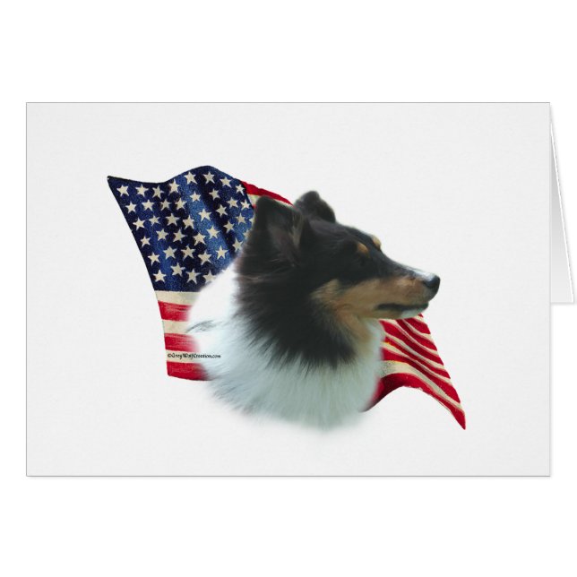 Drapeau Shetland Sheepdog (tri) (Devant horizontal)