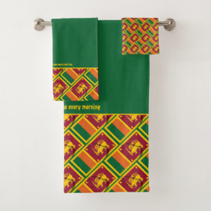 Drapeau SRI LANKA Écriture personnalisée VERT