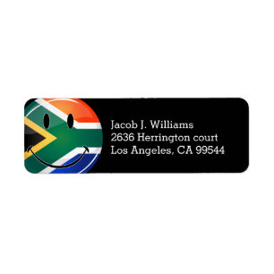 Drapeau sud-africain heureux rond brillant