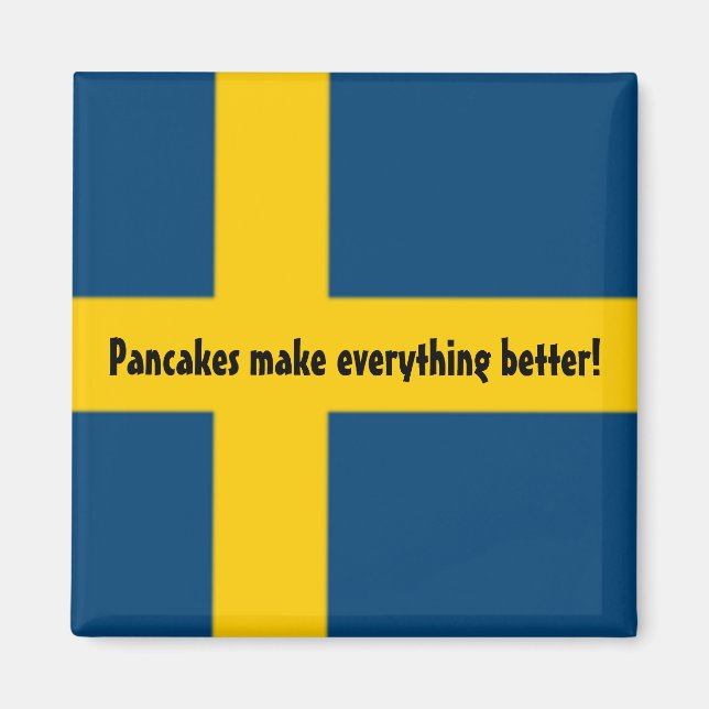 Drapeau Suédois Frigo Magnet - crêpes - (Devant)