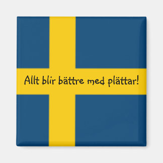 Drapeau Suédois Frigo Magnet - plättar -
