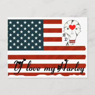 DRAPEAU TDM LOVE MY HARLEY.png Postcard