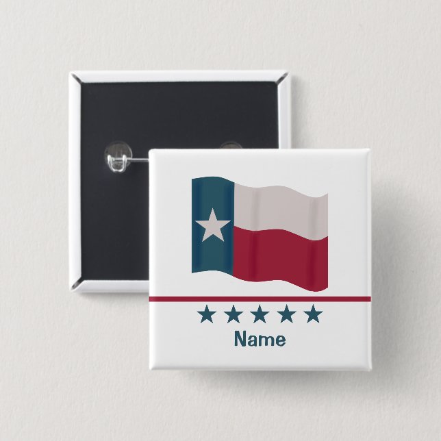 Drapeau Texas Lone Star Nom personnalisé Badge (Devant & derrière)