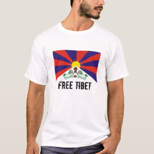 Drapeau tibétain, T-shirt LIBRE du THIBET