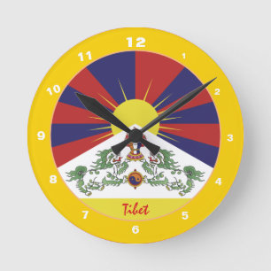 Drapeau Tibétain, Tibet tendance Accueil / horloge