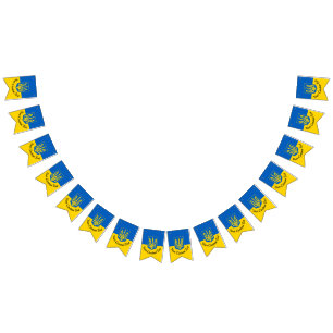 Drapeau ukrainien avec blason et texte personnalis