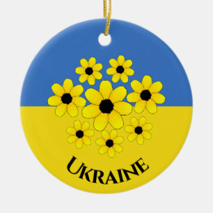 Drapeau ukrainien Design ornement en céramique