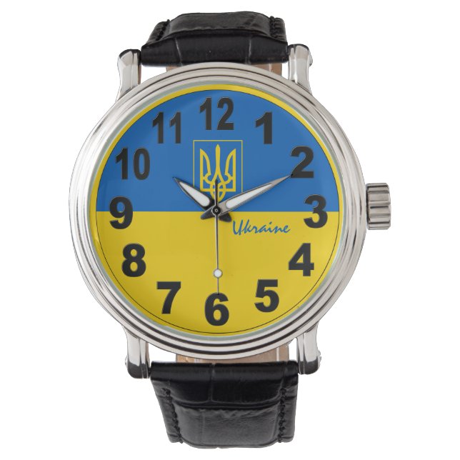 Drapeau ukrainien & montre Ukraine / Grand nombre (devant)