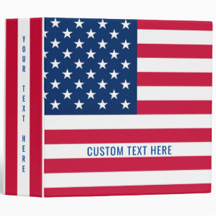 Drapeau USA 3 Anneau Classeur américain patriotiqu