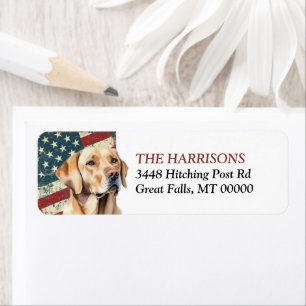 Drapeau USA Grunge Labrador Retriever Adresse de R