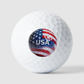Drapeau USA patriotique de balle de golf Macro | D