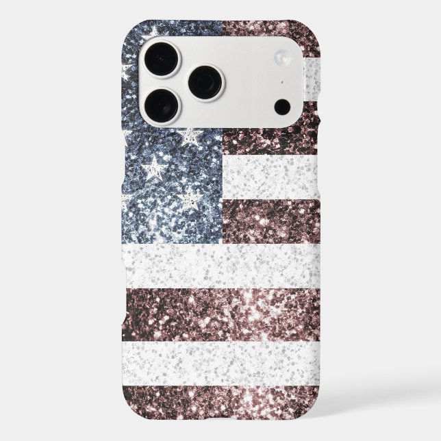 Drapeau USA rouge blanc bleu rustique à paillettes (Verso)