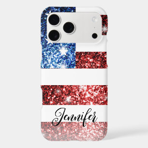 Drapeau USA rouge bleu scintille brille Nom person