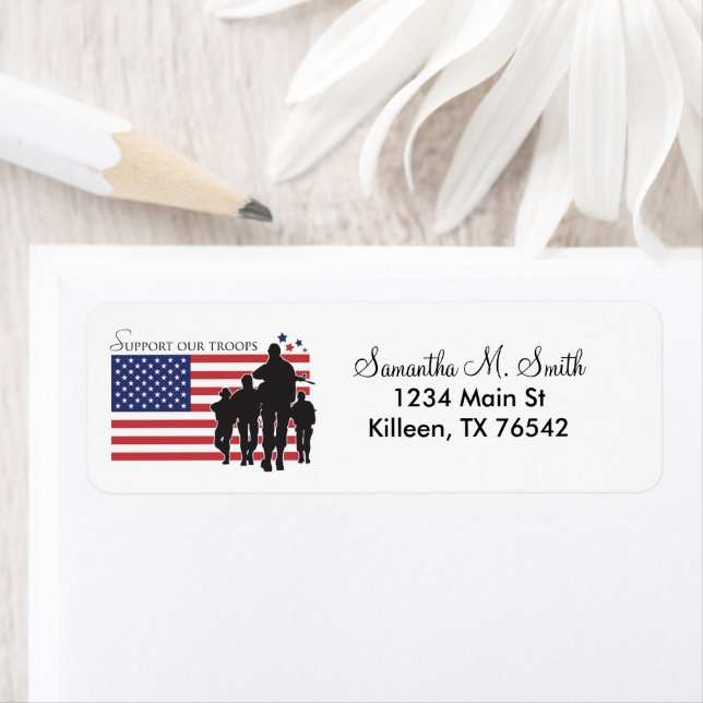 Drapeau USA - Soutien à nos troupes (En situation)