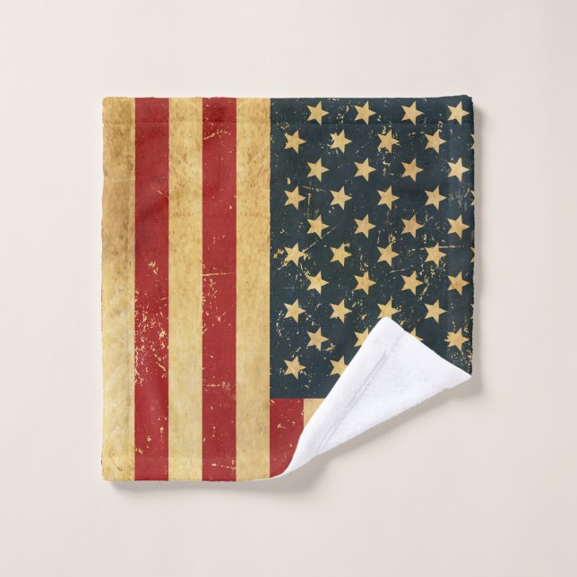 Drapeau Vintage américain Grunge (Gant de toilette)