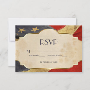 Drapeau Vintage du Mariage militaire RSVP