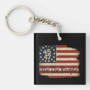 Drapeau vintage en détresse We The People Trump 45