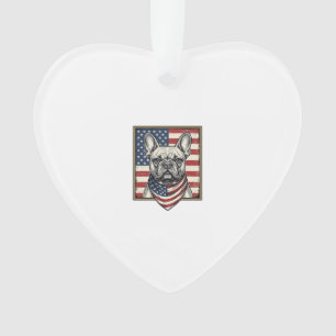 Drapeau vintage patriotique Bouledogue français