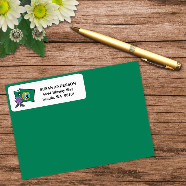 Drapeau Washington et Fleur Rhododendron Pacifique (Créateur téléchargé)