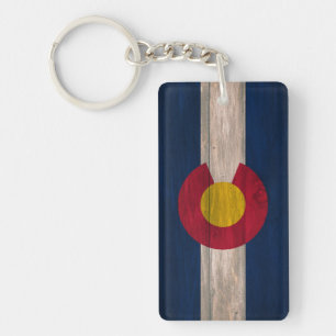 Drapeau Wood Colorado porte - clé double face