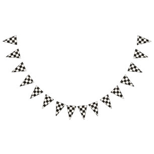 Drapeaux À damiers de course en noir et blanc